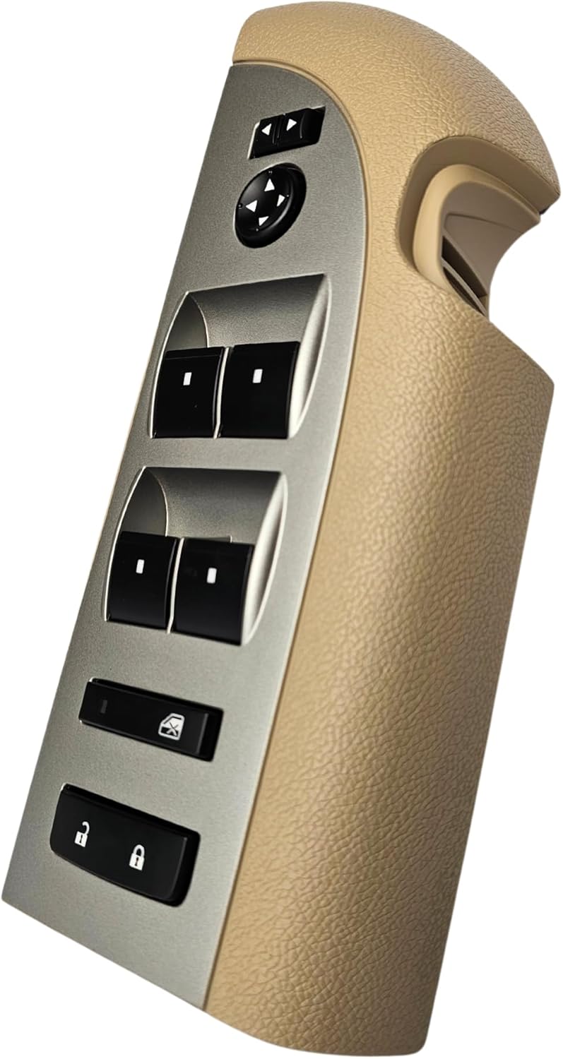 SWITCHDOCTOR Window Master Switch, Tan Bezel, Lock, & Mirror for 2007-2009 Chevrolet Silverado & GMC Sierra (Full Assembly, Crew, Extended Cab Pickup, Cashmere, Chevy) - Image 1